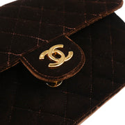 Chanel 1994-1996 Brown Velvet Classic Flap Chain Backpack