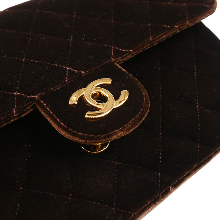 Chanel 1994-1996 Brown Velvet Classic Flap Chain Backpack