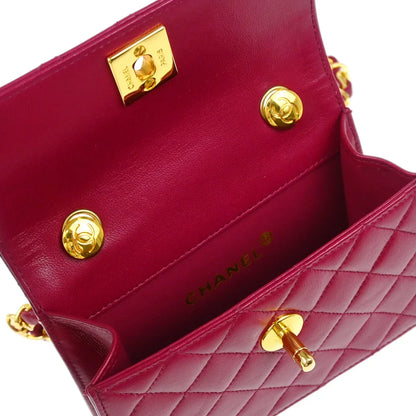 Chanel 1989-1991 Purple Lambskin Single Flap Shoulder Bag