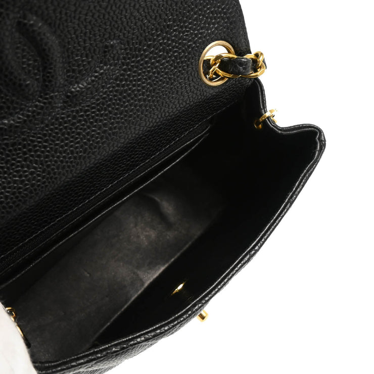 Chanel Black Caviar Mini Classic Square Flap Bag 17