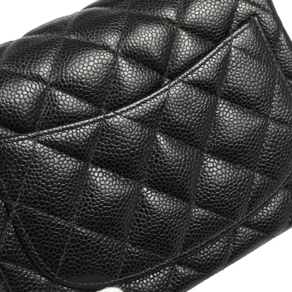 Chanel 2003-2004 Black Caviar Mini Classic Square Flap Bag 17