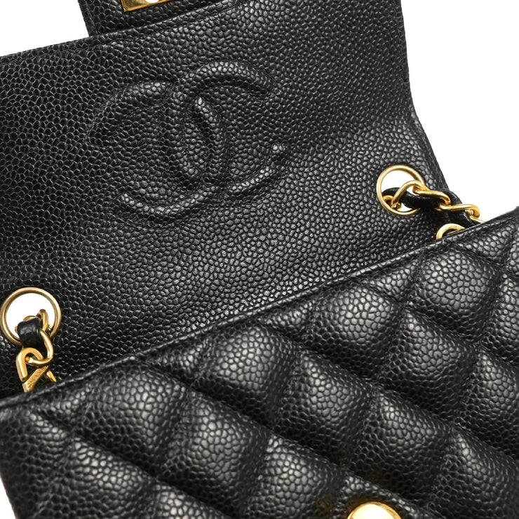 Chanel Black Caviar Mini Classic Square Flap Bag 17