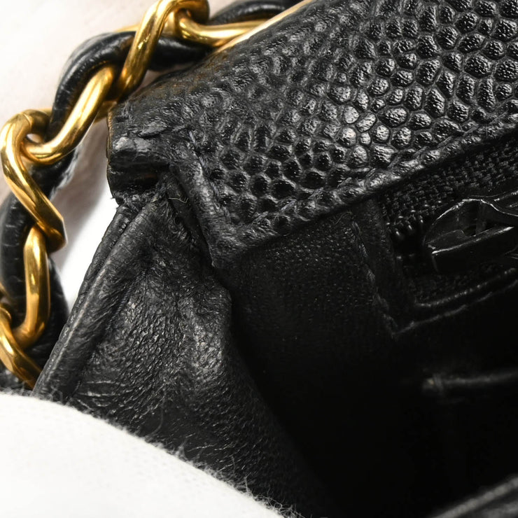 Chanel Black Caviar Mini Classic Square Flap Bag 17