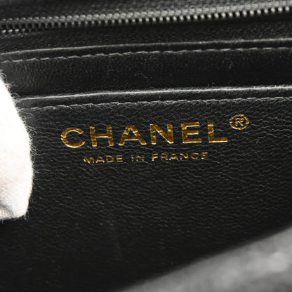 Chanel 2003-2004 Black Caviar Mini Classic Square Flap Bag 17