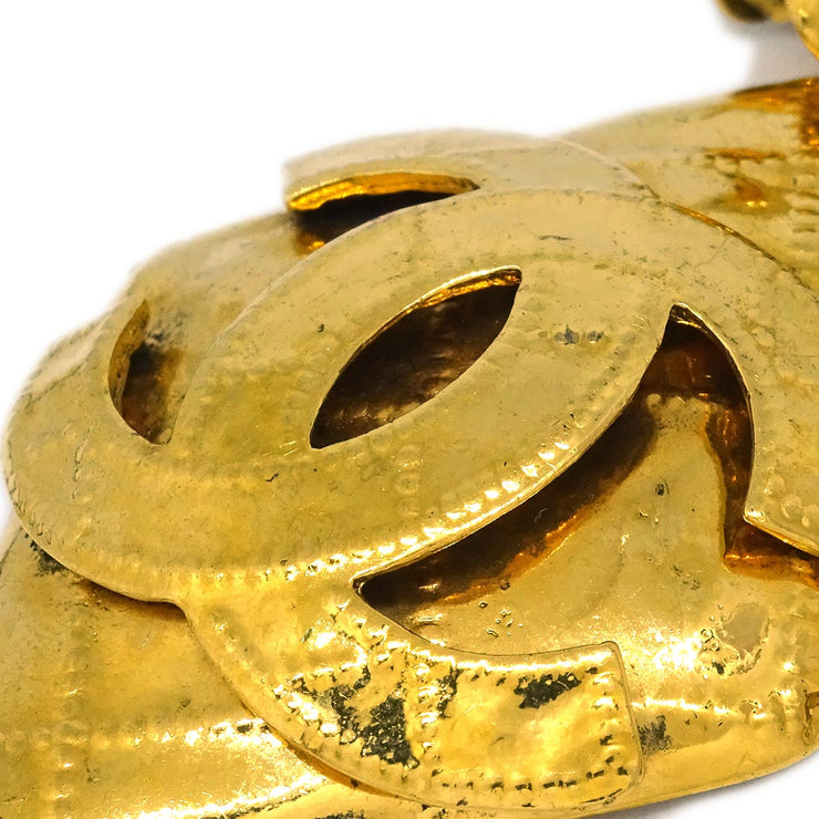 Chanel Rhombus Dangle Earrings Clip-On Gold 94P