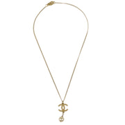 Chanel Chain Pendant Necklace Costume Pearl Gold 09A