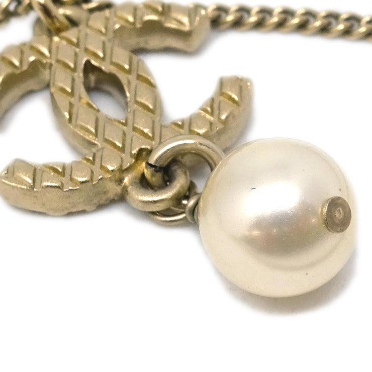 Chanel Chain Pendant Necklace Costume Pearl Gold 09A