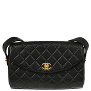 Chanel Black Lambskin Single Flap Shoulder Bag
