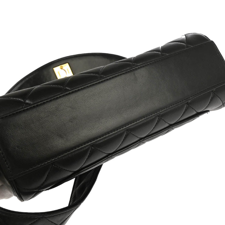 Chanel Black Lambskin Single Flap Shoulder Bag