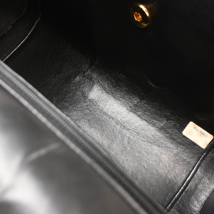 Chanel Black Lambskin Single Flap Shoulder Bag