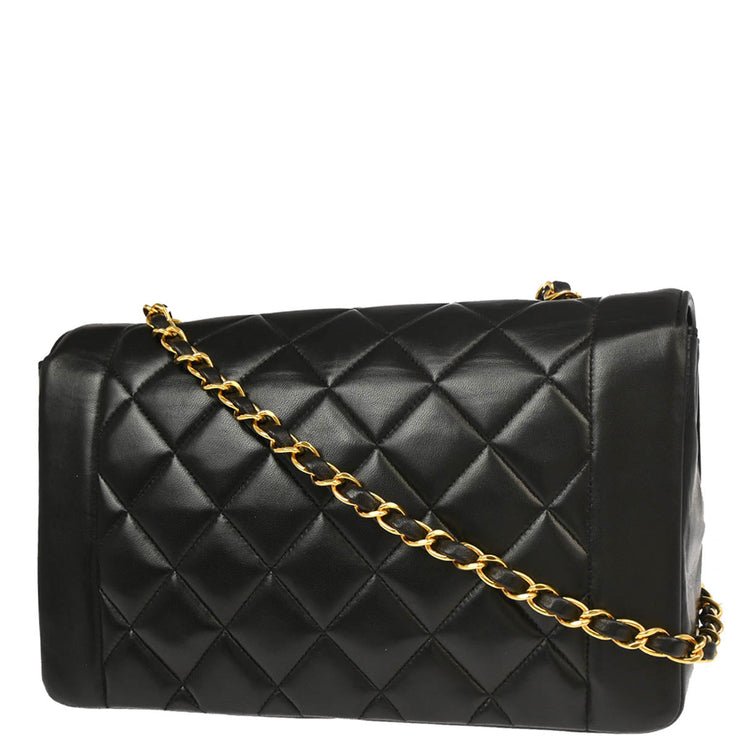 Chanel Black Lambskin Medium Diana Shoulder Bag