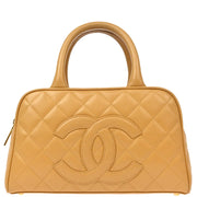 Chanel 2003-2004 Beige Caviar Bowling Bag 27