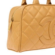 Chanel 2003-2004 Beige Caviar Bowling Bag 27