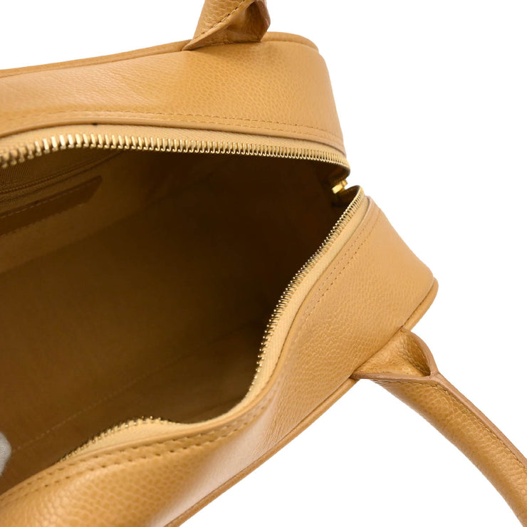 Chanel 2003-2004 Beige Caviar Bowling Bag 27