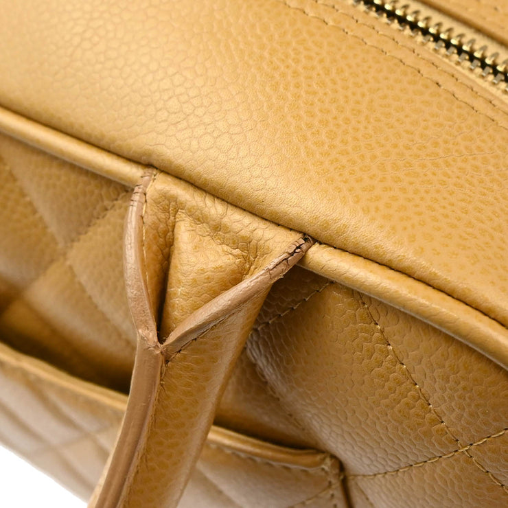 Chanel 2003-2004 Beige Caviar Bowling Bag 27