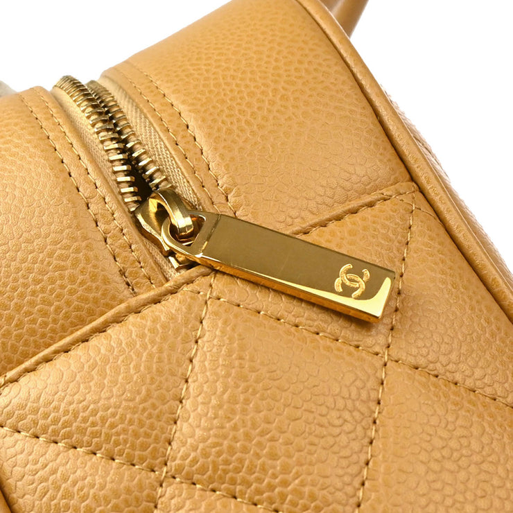 Chanel 2003-2004 Beige Caviar Bowling Bag 27