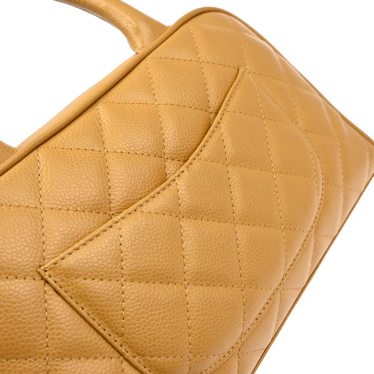 Chanel 2003-2004 Beige Caviar Bowling Bag 27