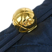 Chanel Navy Satin Shoulder Bag