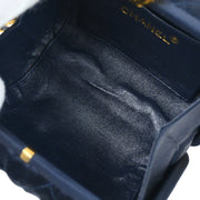 Chanel Navy Satin Shoulder Bag