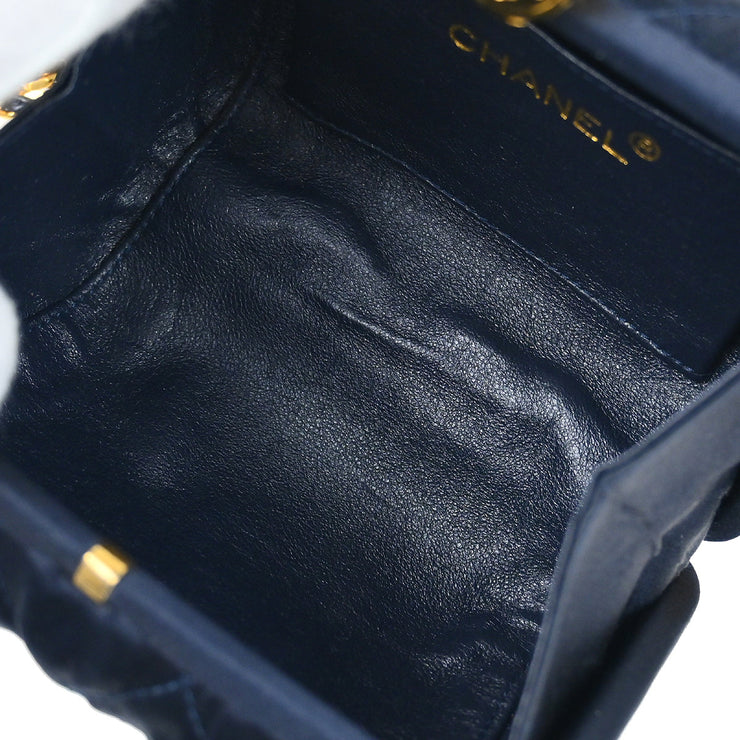 Chanel Navy Satin Shoulder Bag