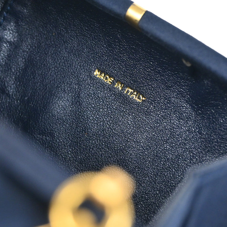 Chanel Navy Satin Shoulder Bag