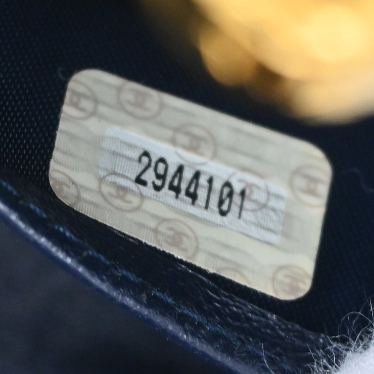 Chanel Navy Satin Shoulder Bag