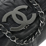 Chanel 2008-2009 Black Perforated Lambskin Shoulder Bag