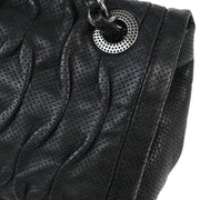 Chanel 2008-2009 Black Perforated Lambskin Shoulder Bag