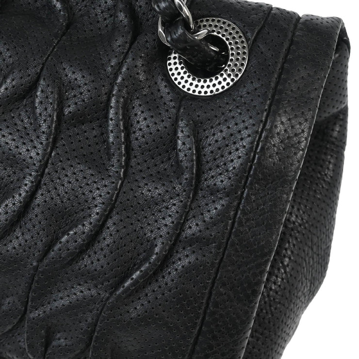 Chanel 2008-2009 Black Perforated Lambskin Shoulder Bag