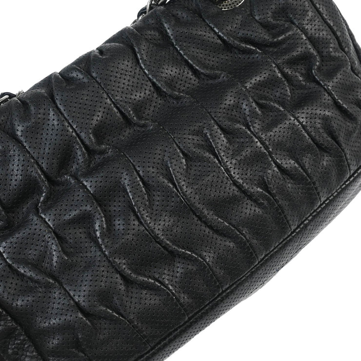 Chanel 2008-2009 Black Perforated Lambskin Shoulder Bag