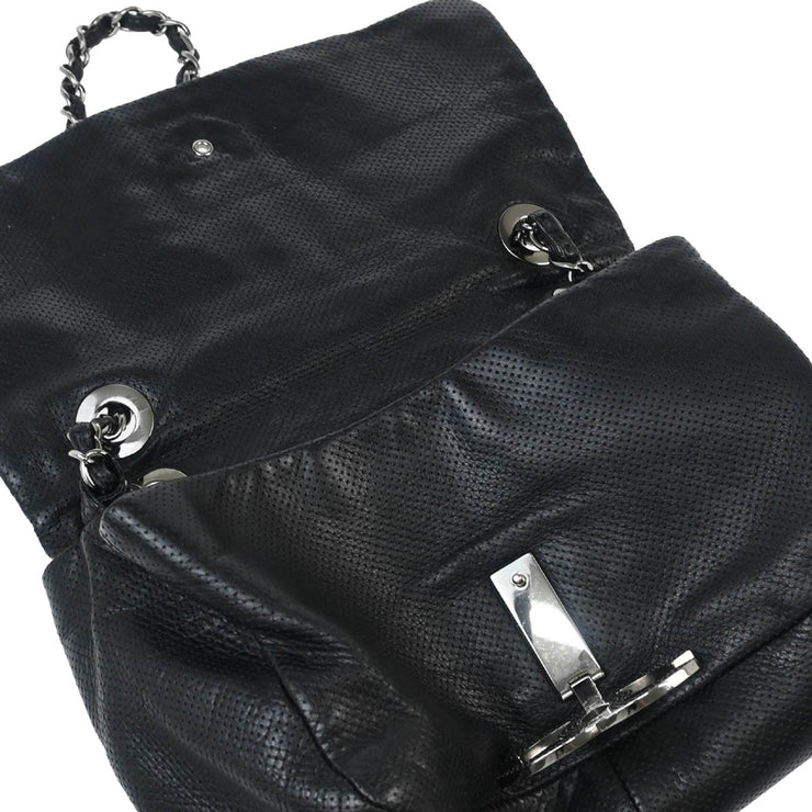 Chanel 2008-2009 Black Perforated Lambskin Shoulder Bag