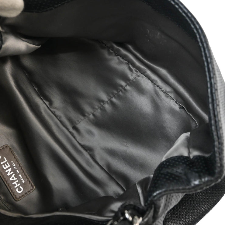 Chanel 2008-2009 Black Perforated Lambskin Shoulder Bag