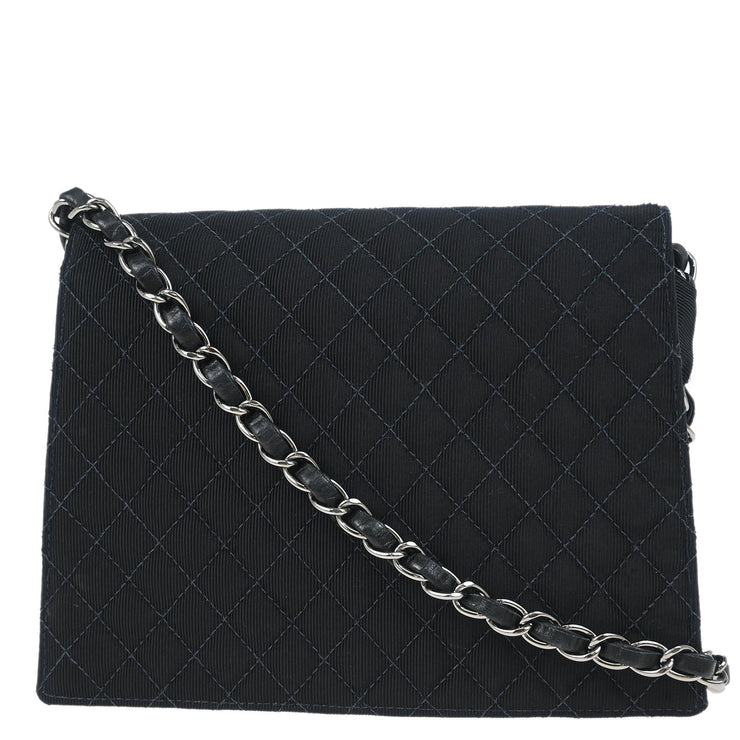 Chanel Black Canvas Emblem Shoulder Bag