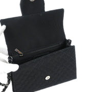 Chanel Black Canvas Emblem Shoulder Bag
