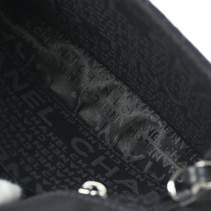 Chanel Black Canvas Emblem Shoulder Bag
