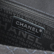 Chanel Black Canvas Emblem Shoulder Bag