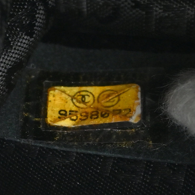 Chanel Black Canvas Emblem Shoulder Bag