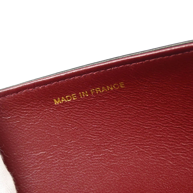 Chanel Black Lambskin Pushlock Small Full Flap Shoulder Bag