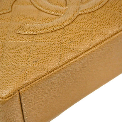 Chanel 2003-2004 Beige Caviar Petite Shopping Tote PST Chain Handbag