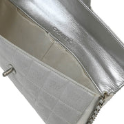 Chanel Silver Jacquard Nylon East West Travel Line Shoulder Bag