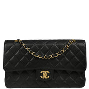 Chanel Black Caviar Medium Classic Double Flap Shoulder Bag