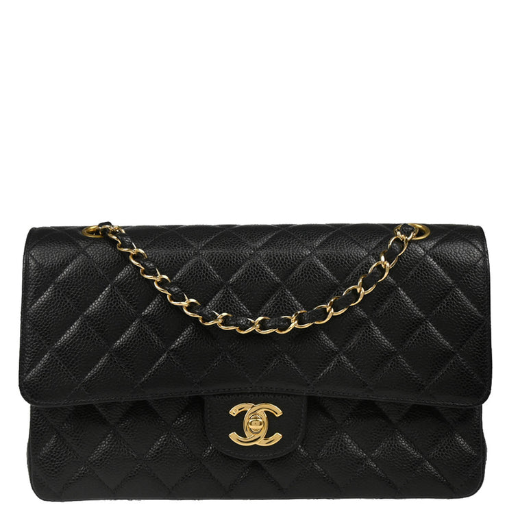 Chanel Black Caviar Medium Classic Double Flap Shoulder Bag