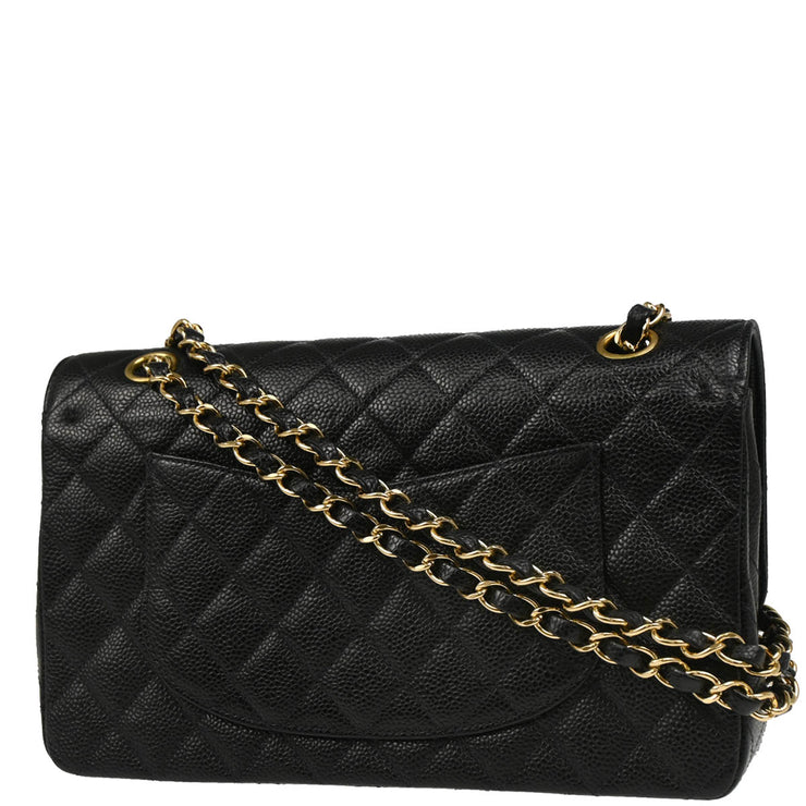 Chanel Black Caviar Medium Classic Double Flap Shoulder Bag