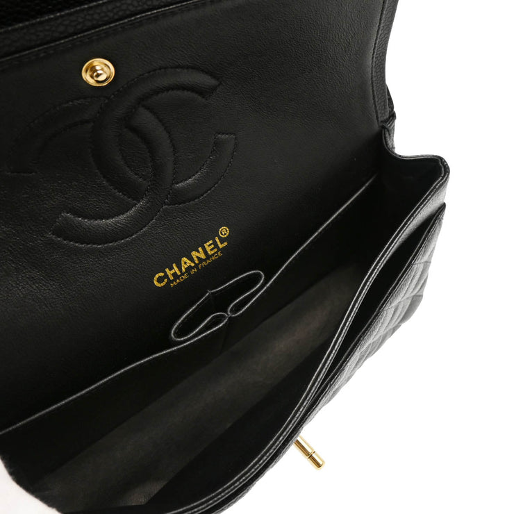 Chanel Black Caviar Medium Classic Double Flap Shoulder Bag