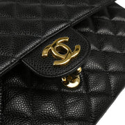 Chanel Black Caviar Medium Classic Double Flap Shoulder Bag