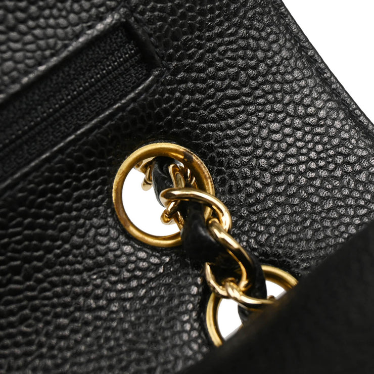 Chanel Black Caviar Medium Classic Double Flap Shoulder Bag