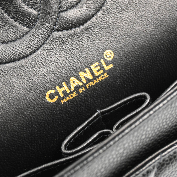 Chanel Black Caviar Medium Classic Double Flap Shoulder Bag