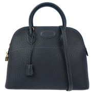 Hermes 2003 Blue Indigo Fjord Bolide 37 2way Shoulder Handbag