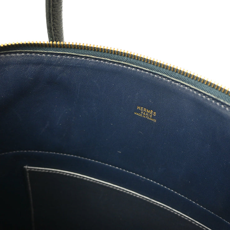 Hermes 2003 Blue Indigo Fjord Bolide 37 2way Shoulder Handbag