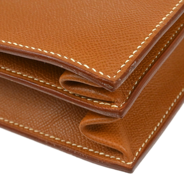 Hermes Gold Courchevel Sac a Depeches 41 Briefcase